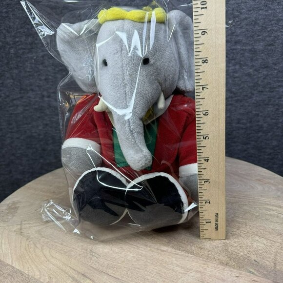 Babar Elephant Stuffed‎ Animal By Gund Plush Toy Red Suit 13" Polyester VTG 1988 - Picture 8 of 12